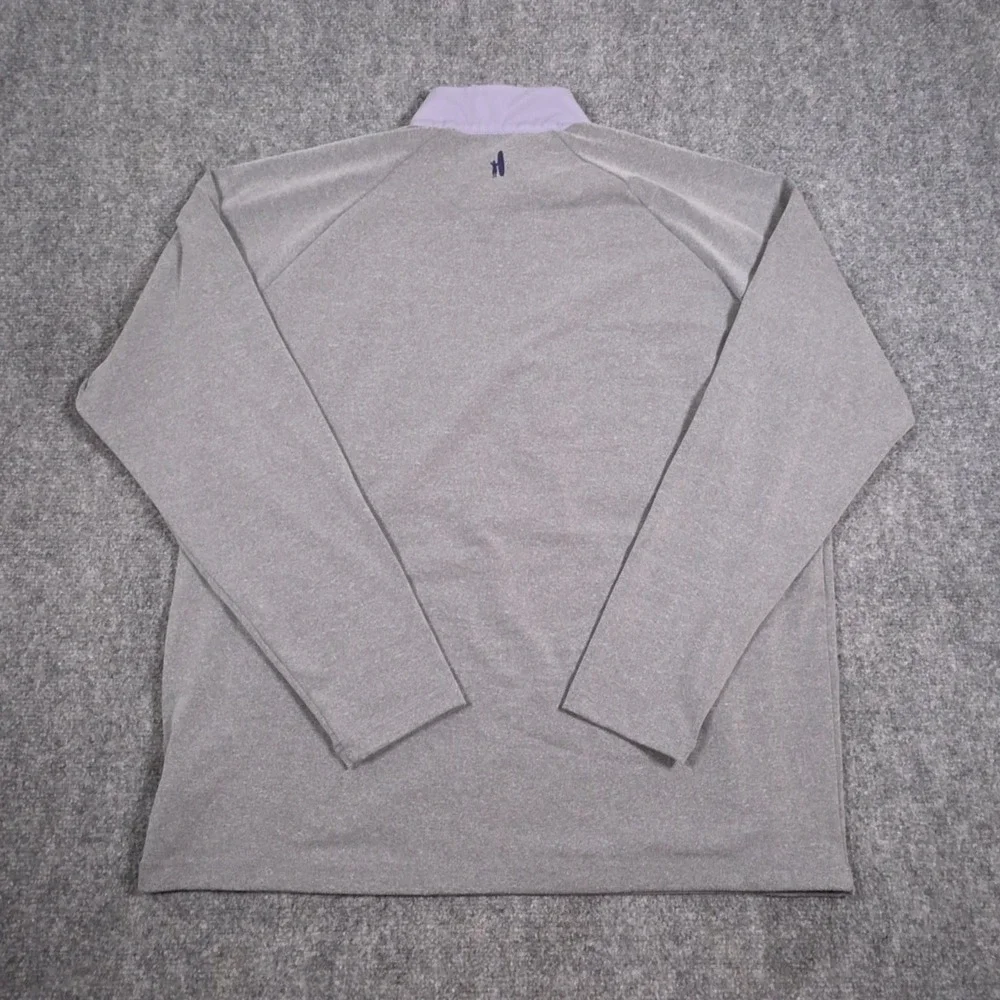 Johnnie O Leon Mixed Media 1/4 Zip Pullover Mens Large Gray Golf